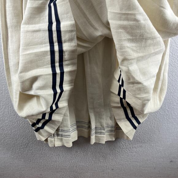 BROOKS BROTHERS Dress 4 Sailor Fit & Flare Pleated Linen Canvas Off White VTG - Picture 9 of 16